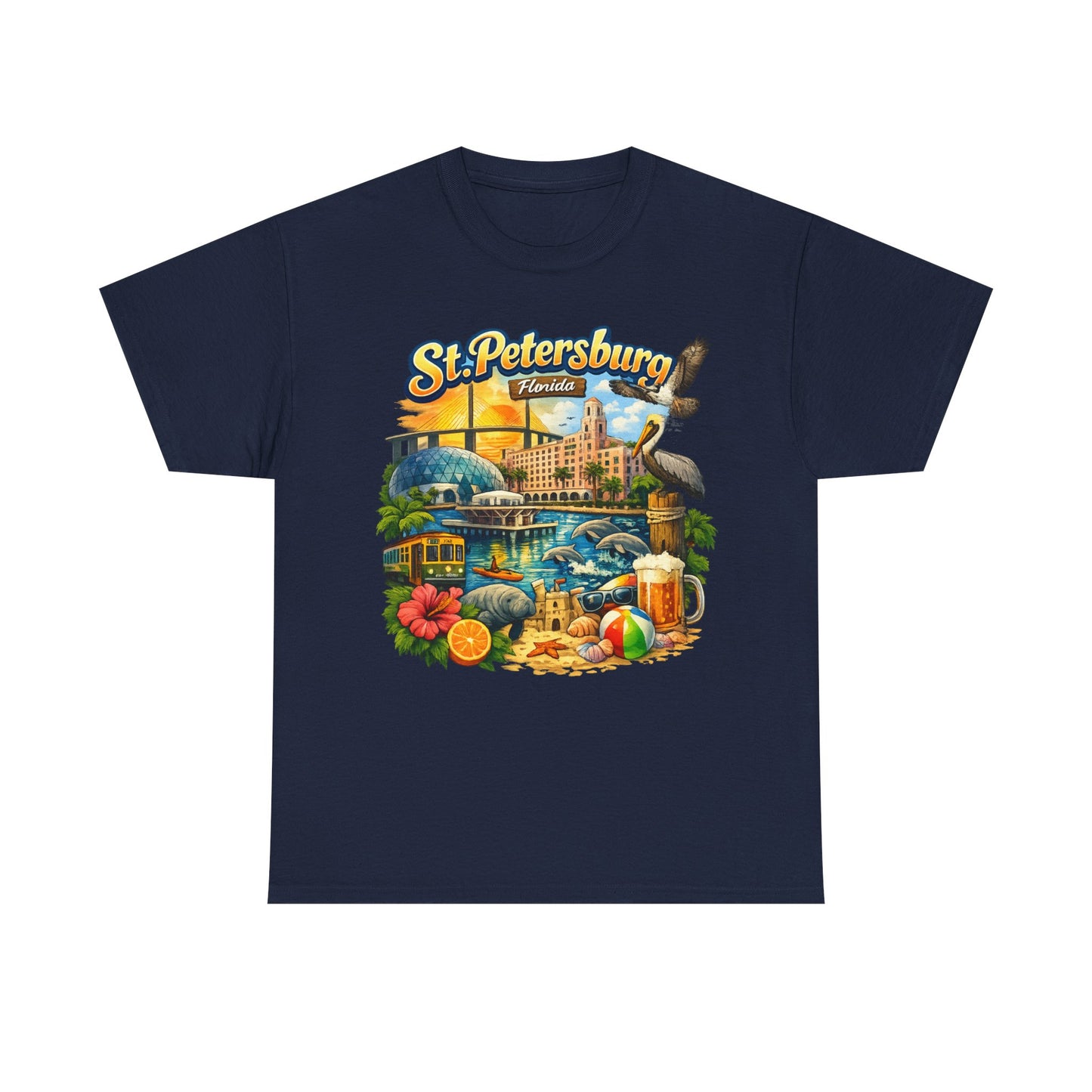 St. Petersburg Florida Retro Beach Scene T-Shirt