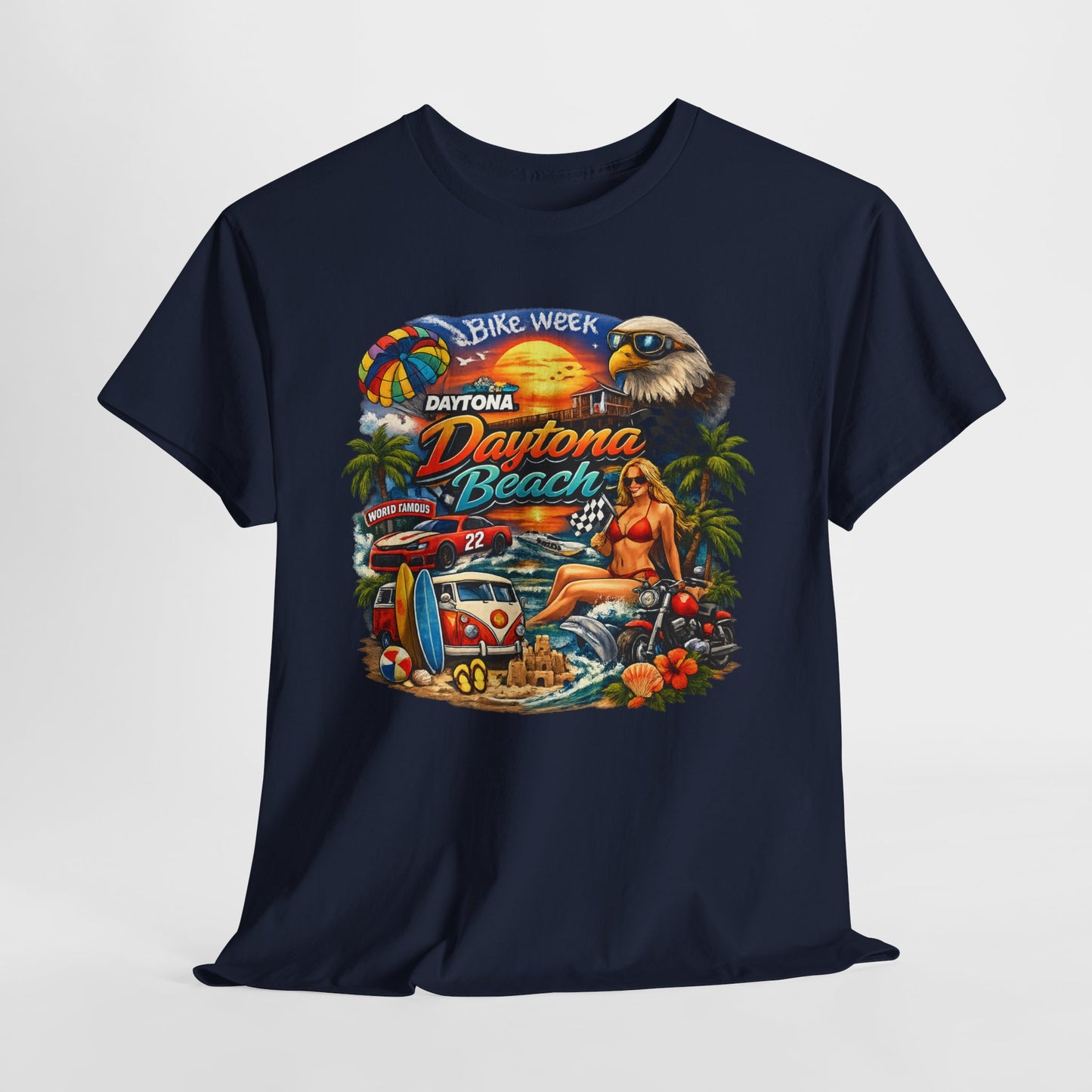 Daytona Beach Vintage Surf T-Shirt — Retro Sunset Palm Beach Tee