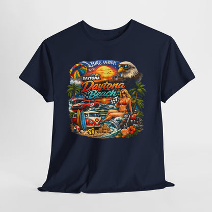 Daytona Beach Vintage Surf T-Shirt — Retro Sunset Palm Beach Tee