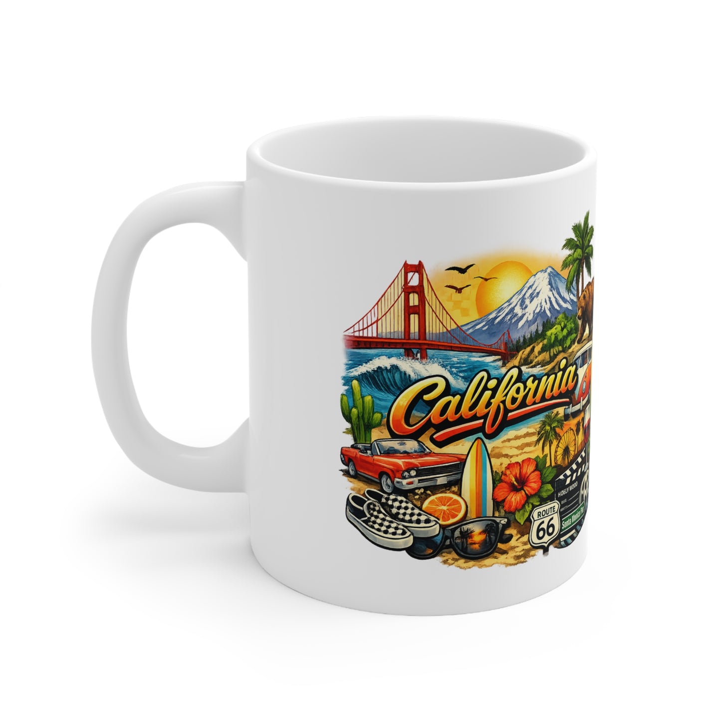 California Scenic Mug — Golden Gate, Surf & Roadtrip Ceramic Coffee Cup (11oz/15oz)