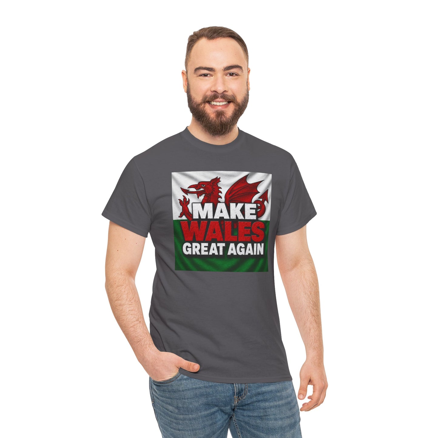 Make Wales Great Again T-Shirt — Welsh Flag Dragon Political Slogan Tee