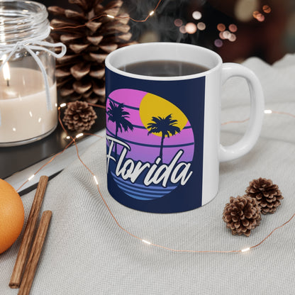Florida Retro Sunset Coffee Mug - 11oz & 15oz Ceramic