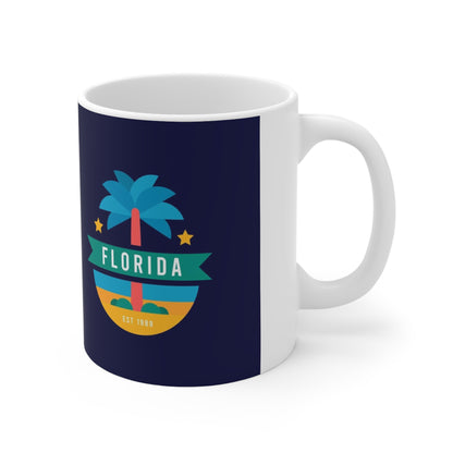 Florida Palm Beach Coffee Mug — Retro Vacation Ceramic Mug (11oz & 15oz)