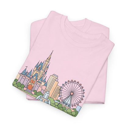 Orlando Skyline T-Shirt — Cute Cityscape Graphic Tee with 'Orlando' Text