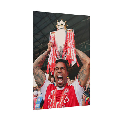 Arsenal Champions Football Champion Trophy Poster — Rolled Sports Wall Art