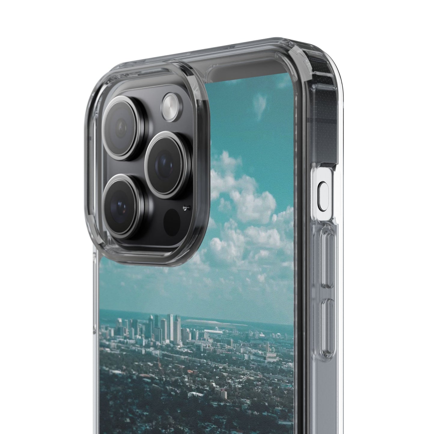 Tampa Bay Raymond James Stadium Clear Phone Case — Aerial City Stadium Design