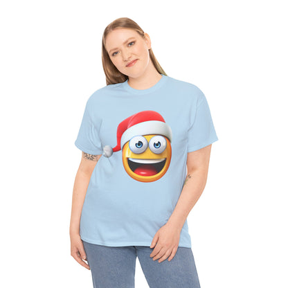 Christmas Emoji T-Shirt — Santa Hat Smiley Holiday Tee