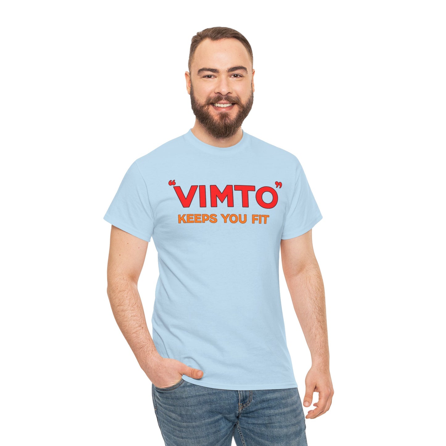 VIMTO "Keeps You Fit" Graphic Tee — Retro Beverage Logo T-Shirt