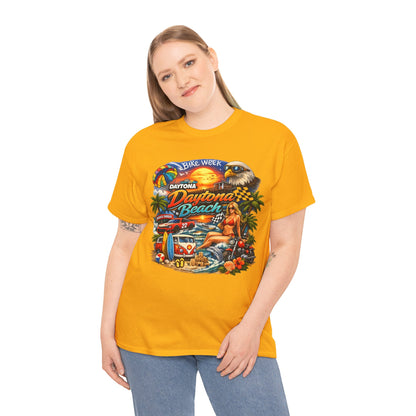 Daytona Beach Vintage Surf T-Shirt — Retro Sunset Palm Beach Tee