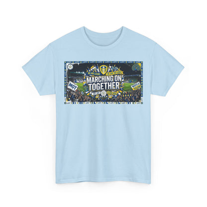 Leeds United T-Shirt — "Marching On Together" Fan Tee (Soccer Supporter Graphic)