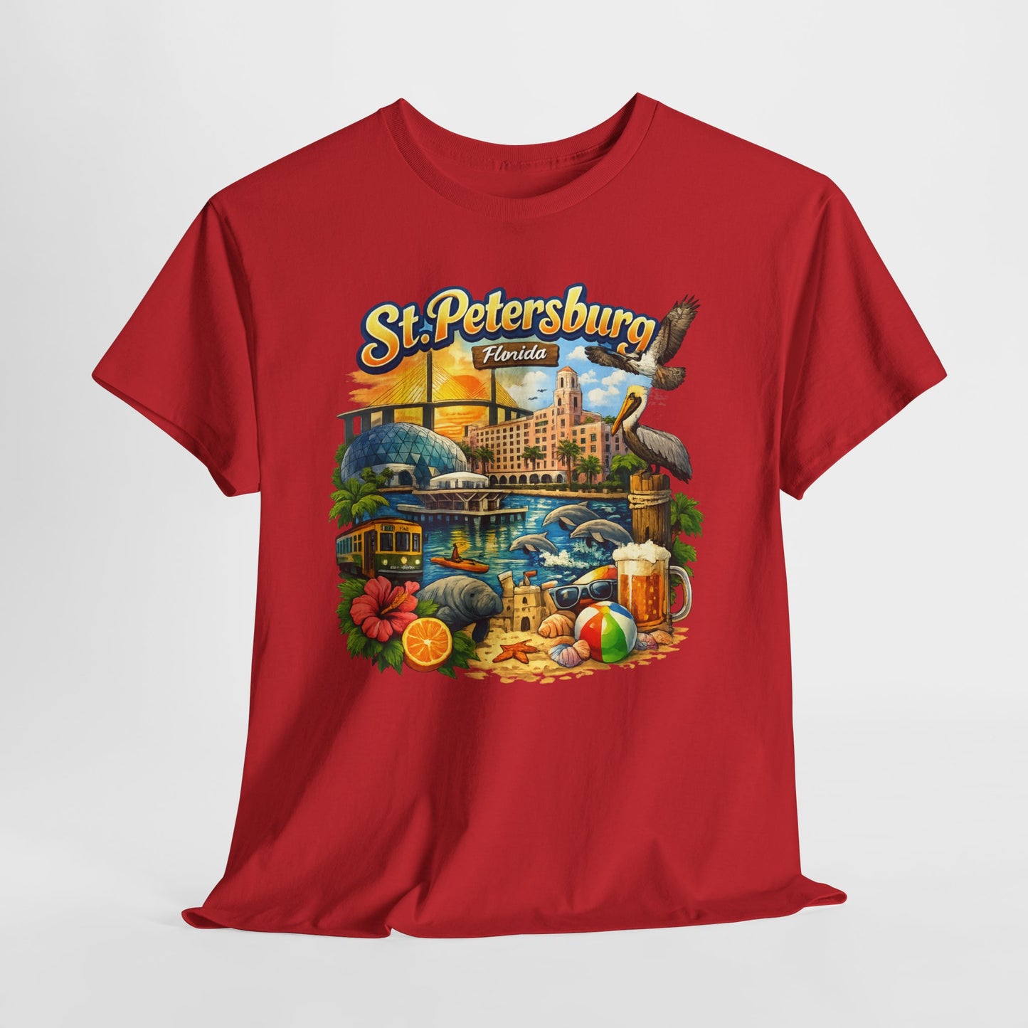 St. Petersburg Florida Retro Beach Scene T-Shirt