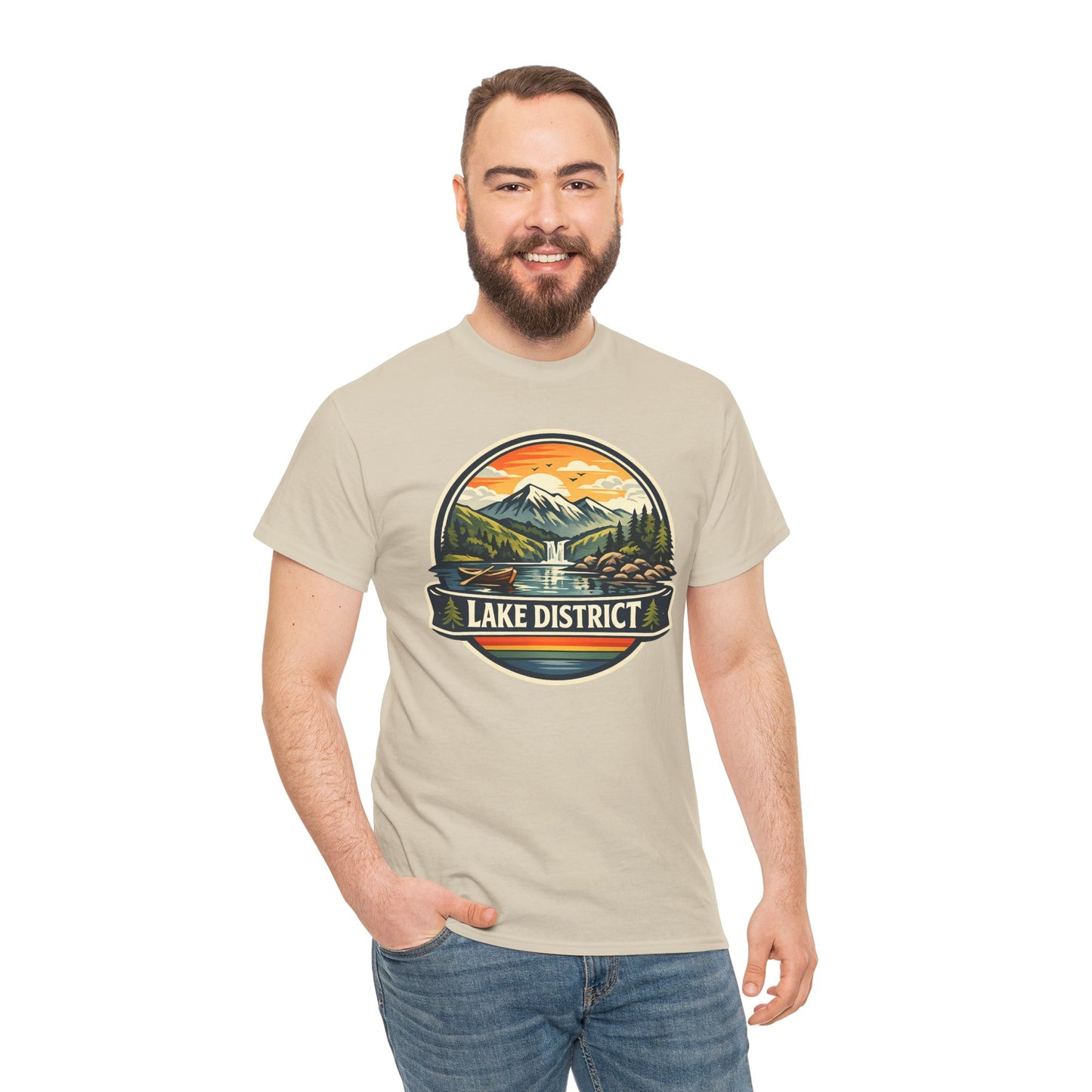 Lake District Graphic Tee — Scenic Mountain & Lake Camping Shirt