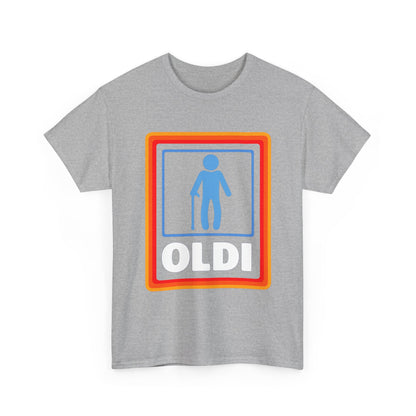 Oldi Retro Logo Tee — Funny Elderly Humour T-Shirt