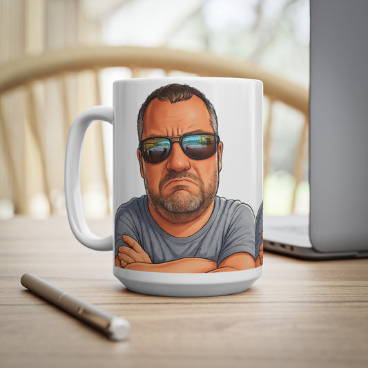 Grumpy Man Ceramic Coffee Cups, 11oz, 15oz