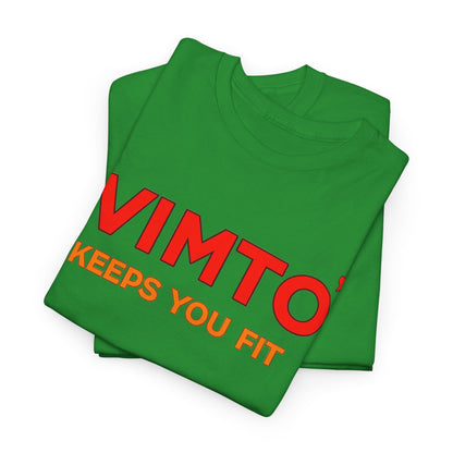 VIMTO "Keeps You Fit" Graphic Tee — Retro Beverage Logo T-Shirt