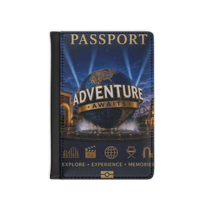 Universal Orlando Inspired Adventure Awaits Passport Cover – Travel Passport Holder with Globe Design