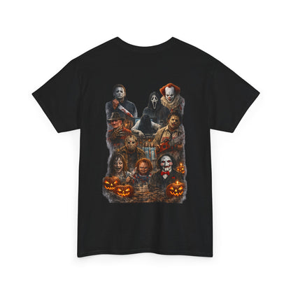 Halloween 2026 Tee — Horror Movie Villains Pumpkin Graphic T-Shirt