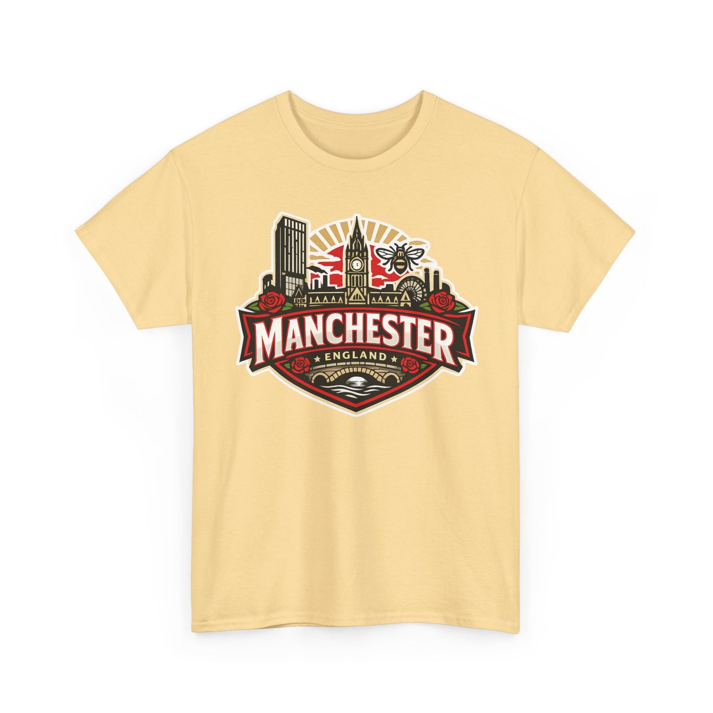 Manchester England Skyline T-Shirt — Vintage City Crest Tee