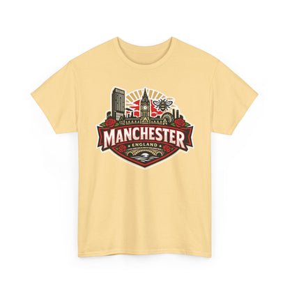 Manchester England Skyline T-Shirt — Vintage City Crest Tee