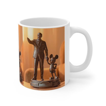 Bronze Statue Disney Park Mug — 'Partners' Mickey & Walt Ceramic Coffee Cup (11oz, 15oz)