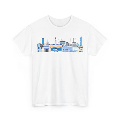 Manchester City Skyline Tee — Minimal Blue Urban Landscape T‑Shirt
