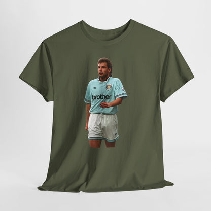 Uwe Rosler Manchester City Legend Graphic Tee - Retro Football Kit Print