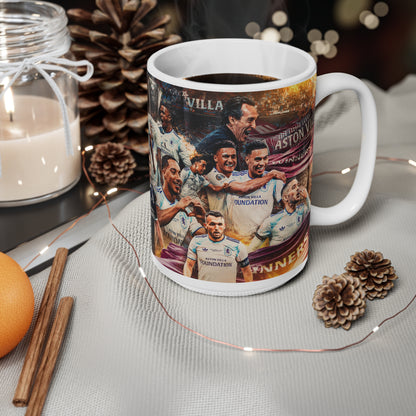 Aston Villa Europa League Winners Celebration Ceramic Mug — Fan Collage Coffee Cup (11oz/15oz)