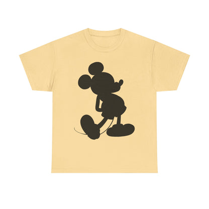 Mickey Mouse Silhouette Graphic Tee — Retro Cartoon Shadow T-Shirt