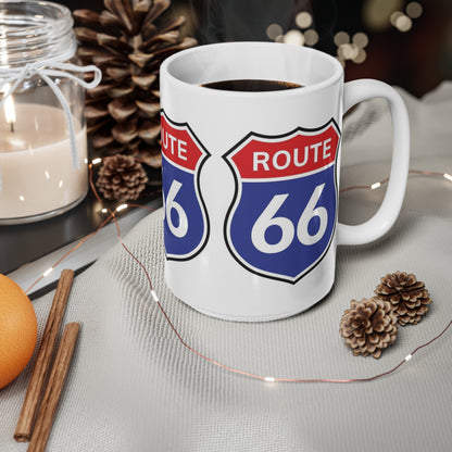 Route 66 Ceramic Coffee Mug — Retro Road Trip 11oz & 15oz