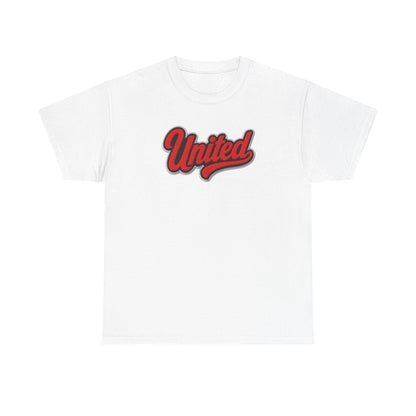 United Retro Script Tee — Vintage Red Logo T‑Shirt