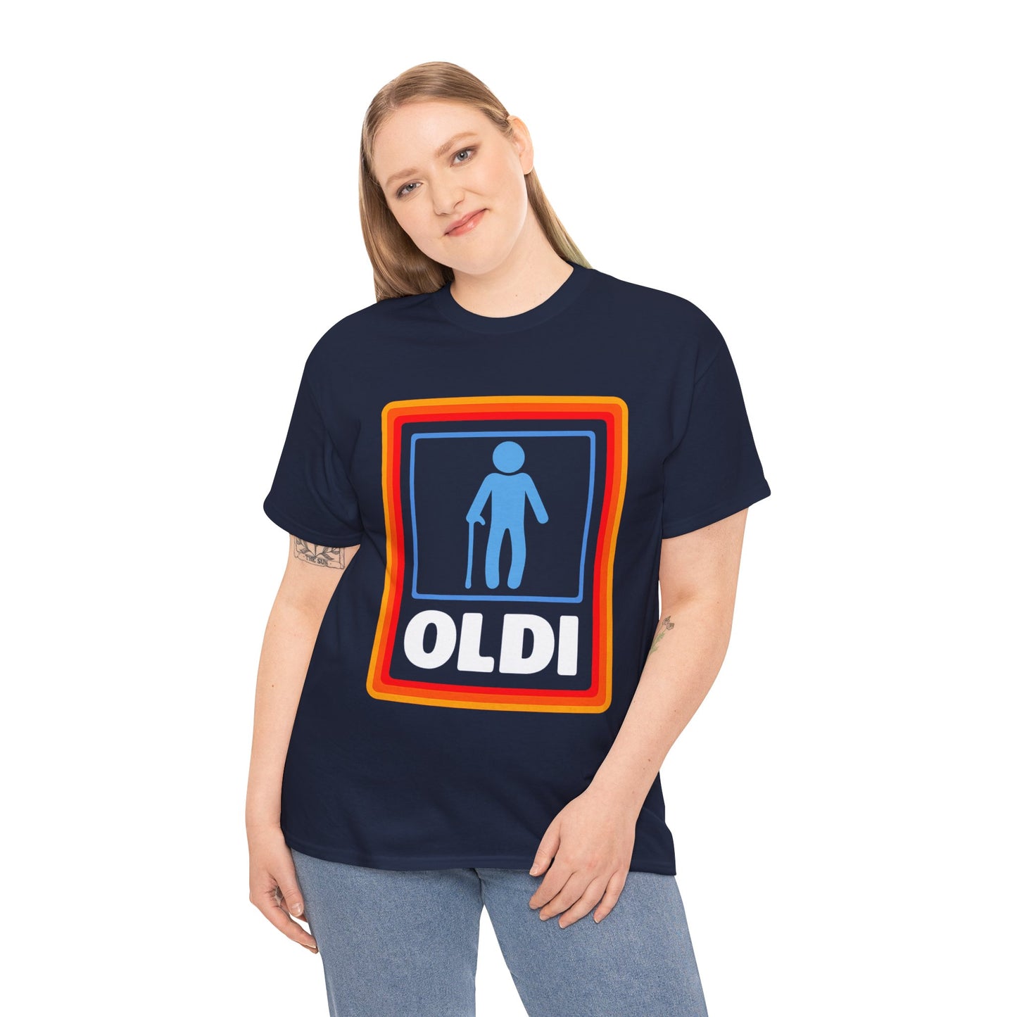 Oldi Retro Logo Tee — Funny Elderly Humour T-Shirt
