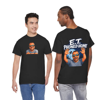 Graphic Tee — "E.T. Phoned Home" Smiling Guy Retro Design