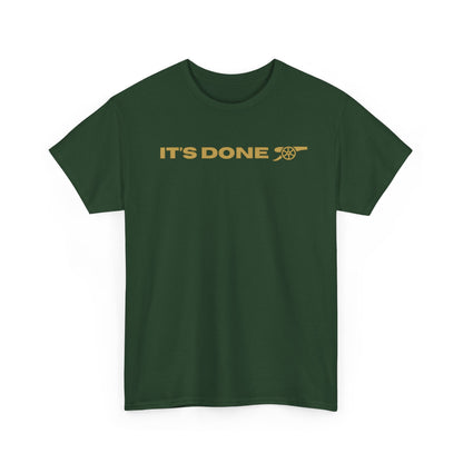 It's Done Arsenal Champions T-Shirt – Minimalist Gold Script Tee