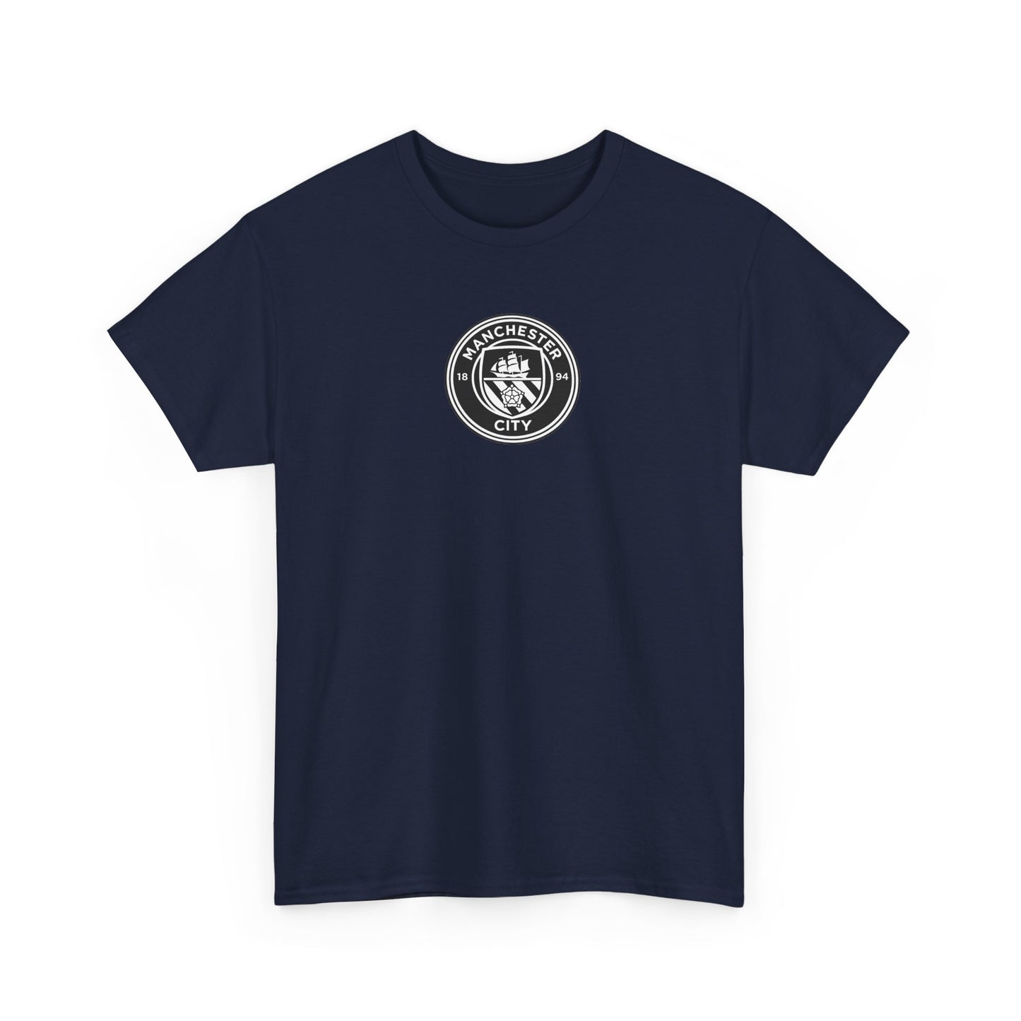 Man City Unofficial T-Shirt — Vintage Crest Logo Tee (Small Chest Emblem)
