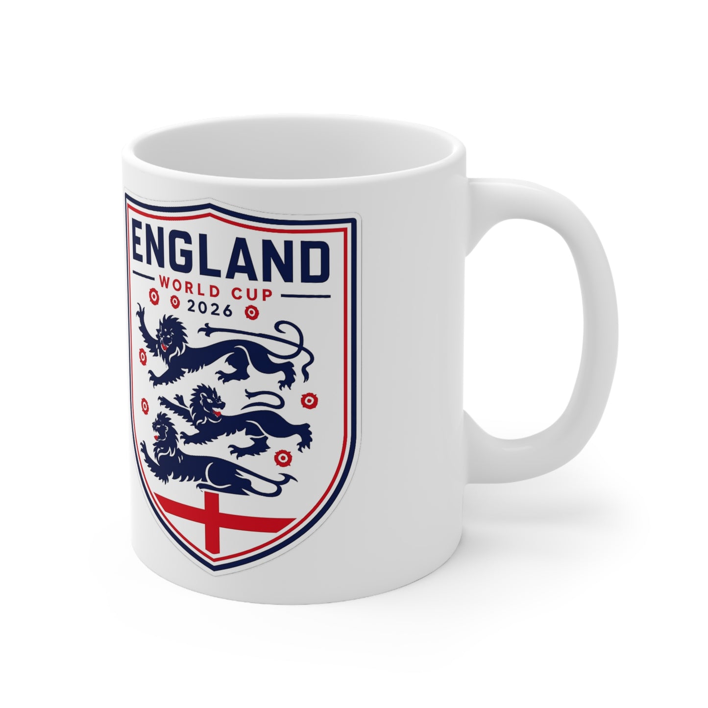 England World Cup 2026 Crest Mug — Ceramic Coffee Cup (11oz & 15oz)