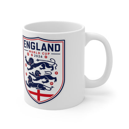 England World Cup 2026 Crest Mug — Ceramic Coffee Cup (11oz & 15oz)