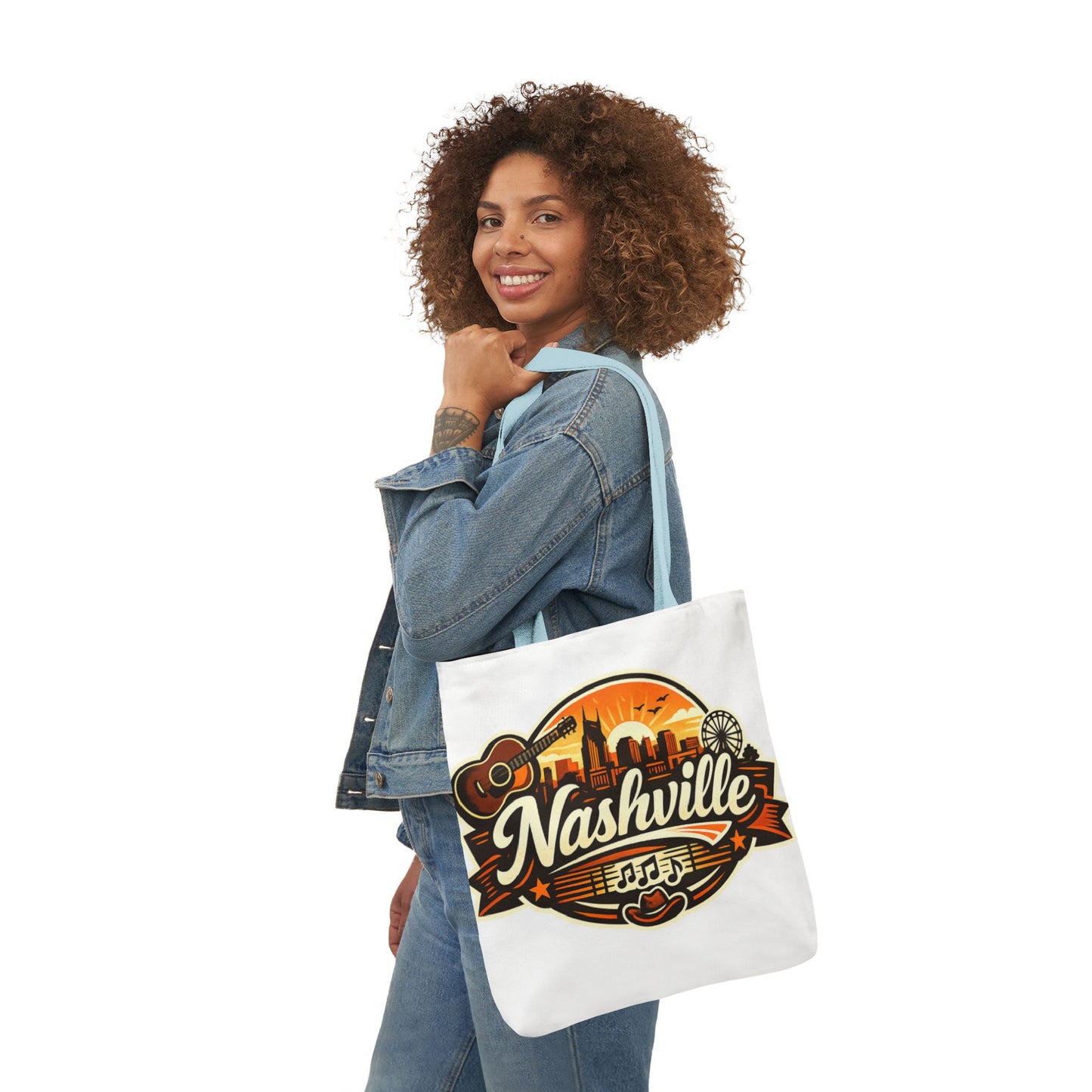 Nashville Sunset Tote Bag — Country Music Skyline Canvas Tote