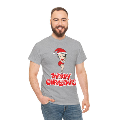 Christmas Betty Boop Tee - 'Merry Christmas' Holiday Graphic Shirt