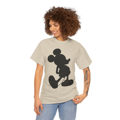 Mickey Mouse Silhouette Graphic Tee — Retro Cartoon Shadow T-Shirt
