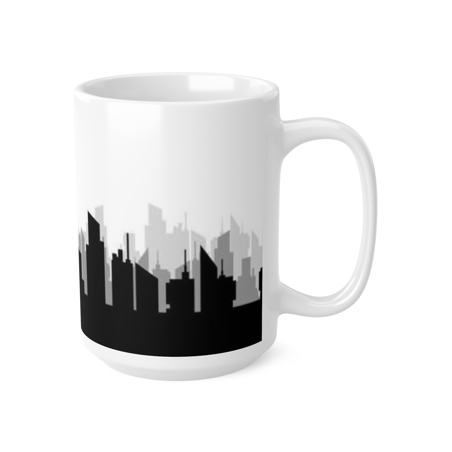 New York Skyline Ceramic Mug — Statue of Liberty Silhouette Coffee Cup (11oz, 15oz)