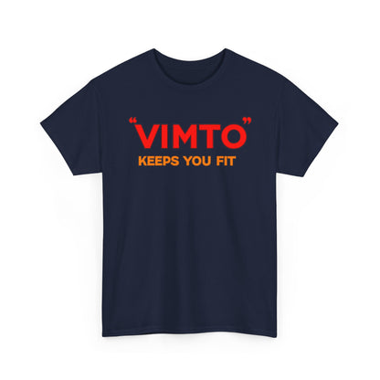 VIMTO "Keeps You Fit" Graphic Tee — Retro Beverage Logo T-Shirt