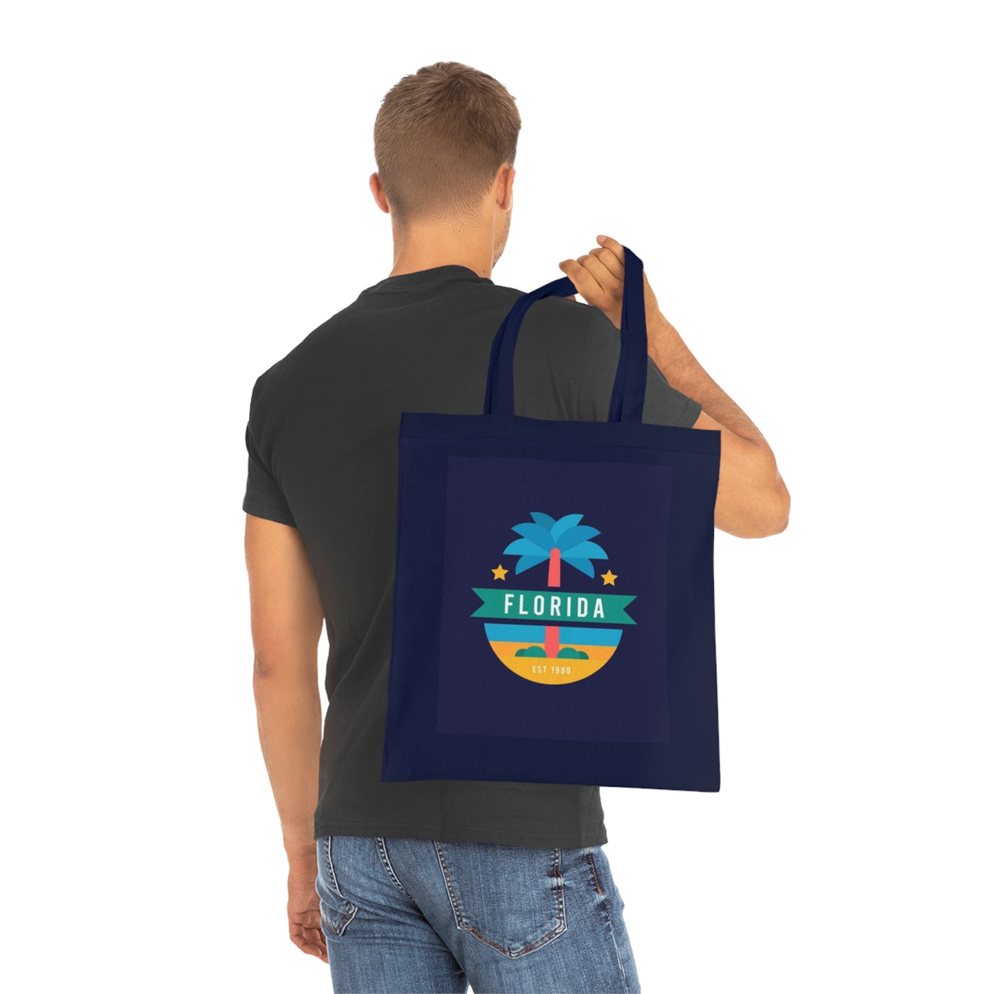 Florida Palm Beach Tote Bag – Retro State Travel Cotton Tote