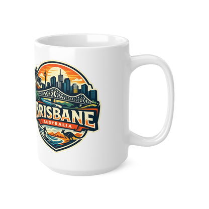 Brisbane Skyline Ceramic Mug — Australia City Souvenir Coffee Cup (11oz & 15oz)