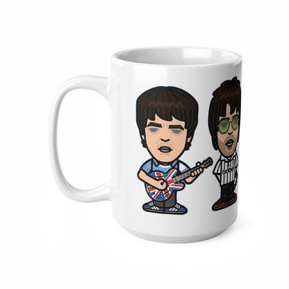 Oasis Cartoon Mug — Union Jack Guitar Character Ceramic Coffee Cup (11oz & 15oz)
