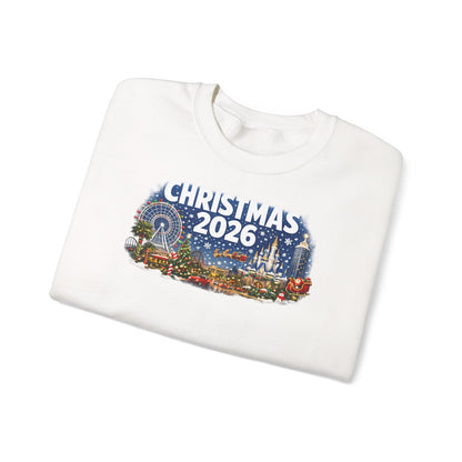 Christmas 2026 Holiday Sweatshirt – Festive Winter Cityscape Crewneck
