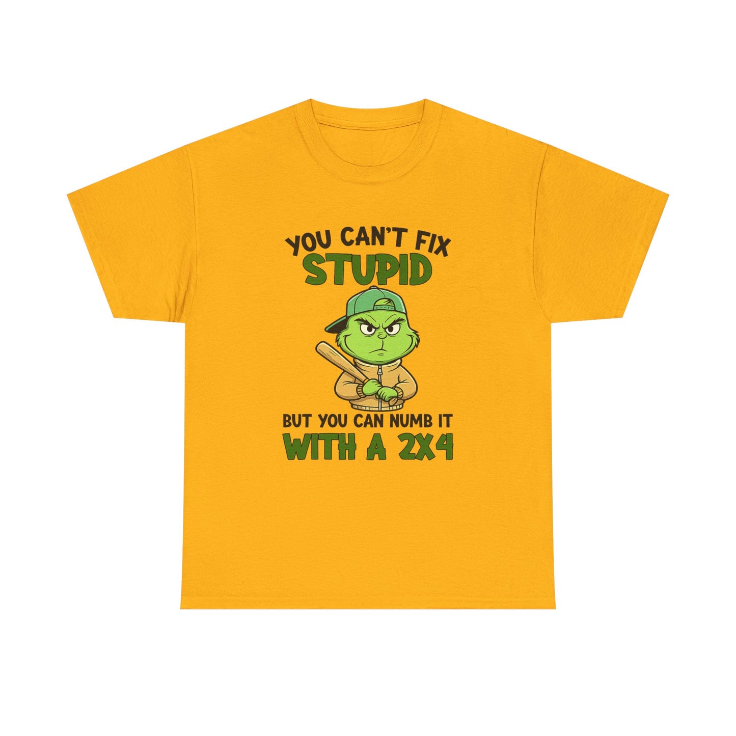 Funny Carpenter T‑Shirt — "You Can't Fix Stupid But You Can Numb It With a 2x4"