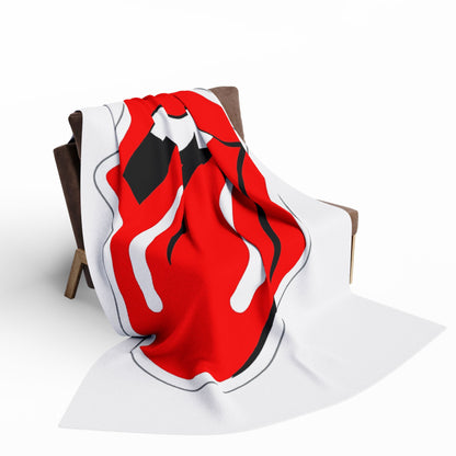 Rolling Stones Tongue Arctic Fleece Blanket – Retro Rock Band Logo Throw