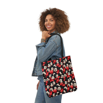 Mickey Mouse Canvas Tote — Retro Cartoon Character Allover Print