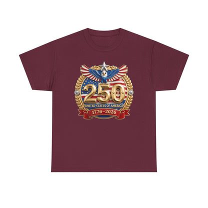 250th USA Anniversary T-Shirt – 1776–2026 Patriotic Eagle Emblem Tee