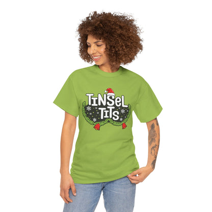 T-Shirt — "Tinsel Tits" Funny Christmas Wreath Holiday Tee